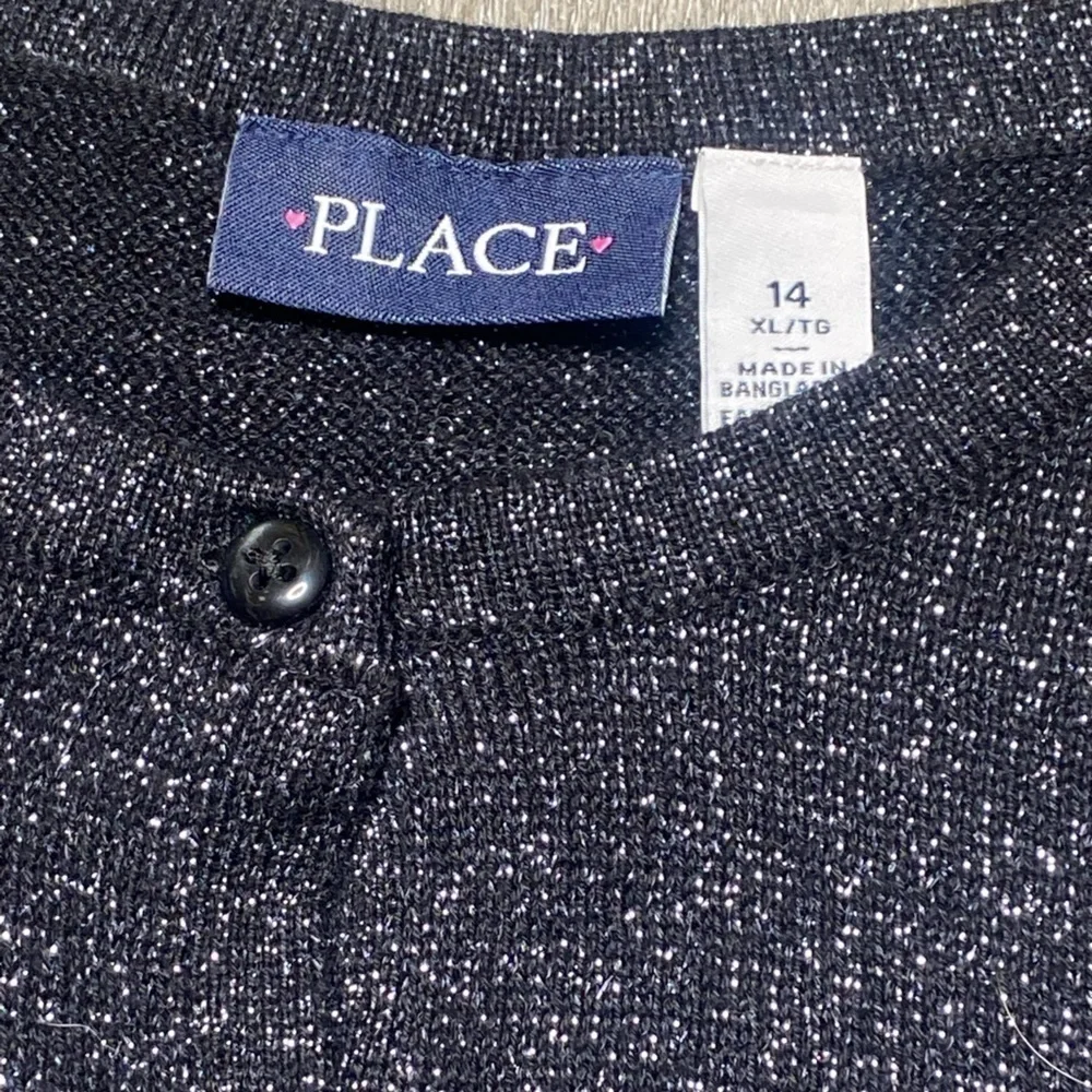 The Children’s Place Sparkly Cardigan Black Size 14
